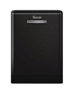 Swan Sdw7040Bn 12-Place Retro Dishwasher - Black